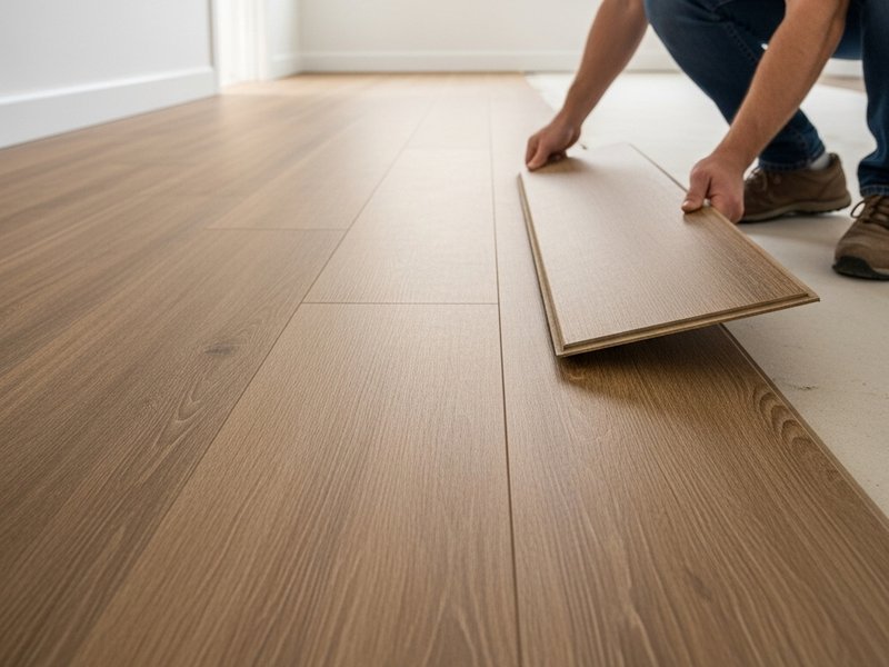Kitchen with luxury vinyl flooring